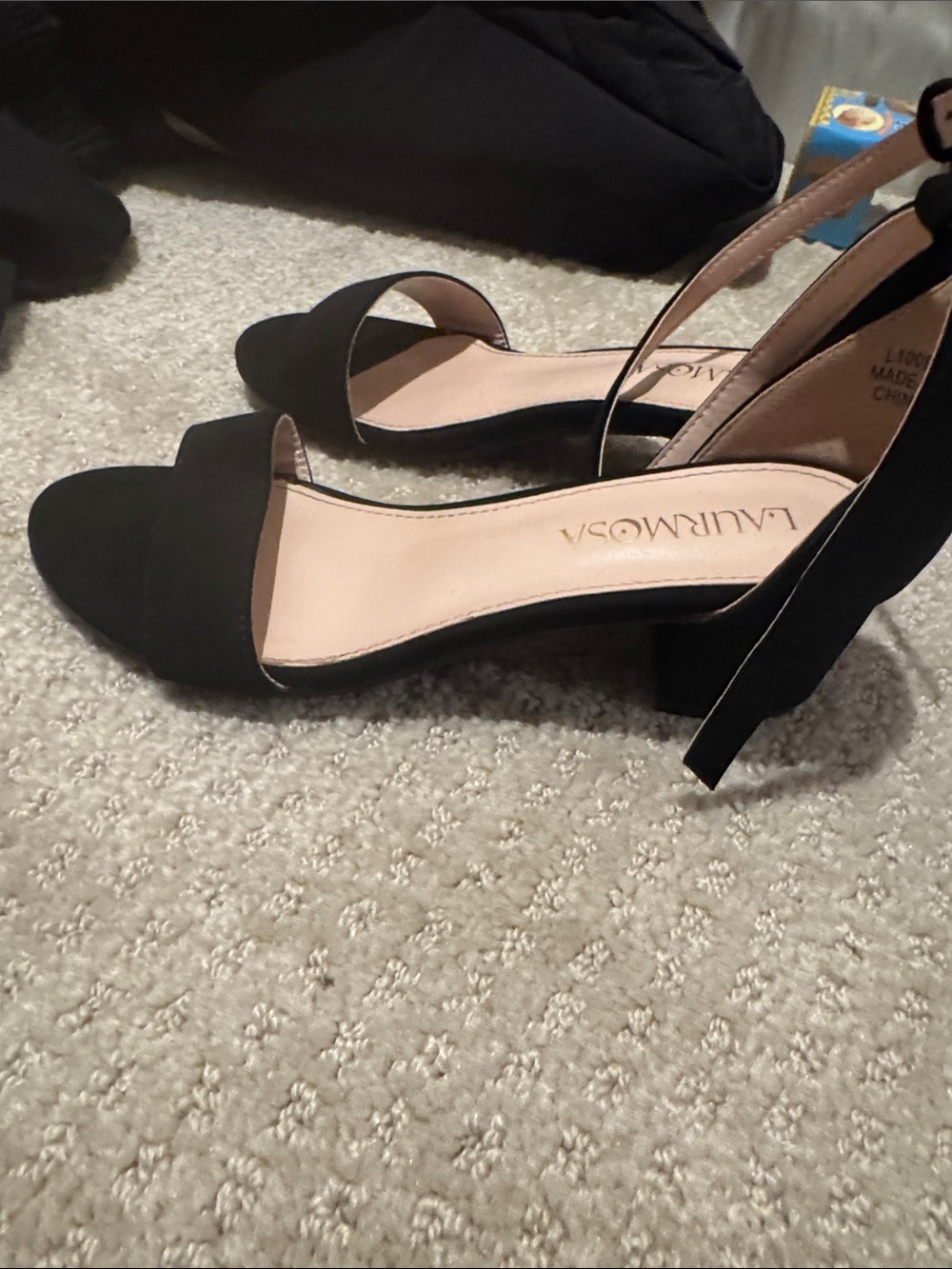 Laurimosa Girls' Black Ankle-Strap Dress Sandals